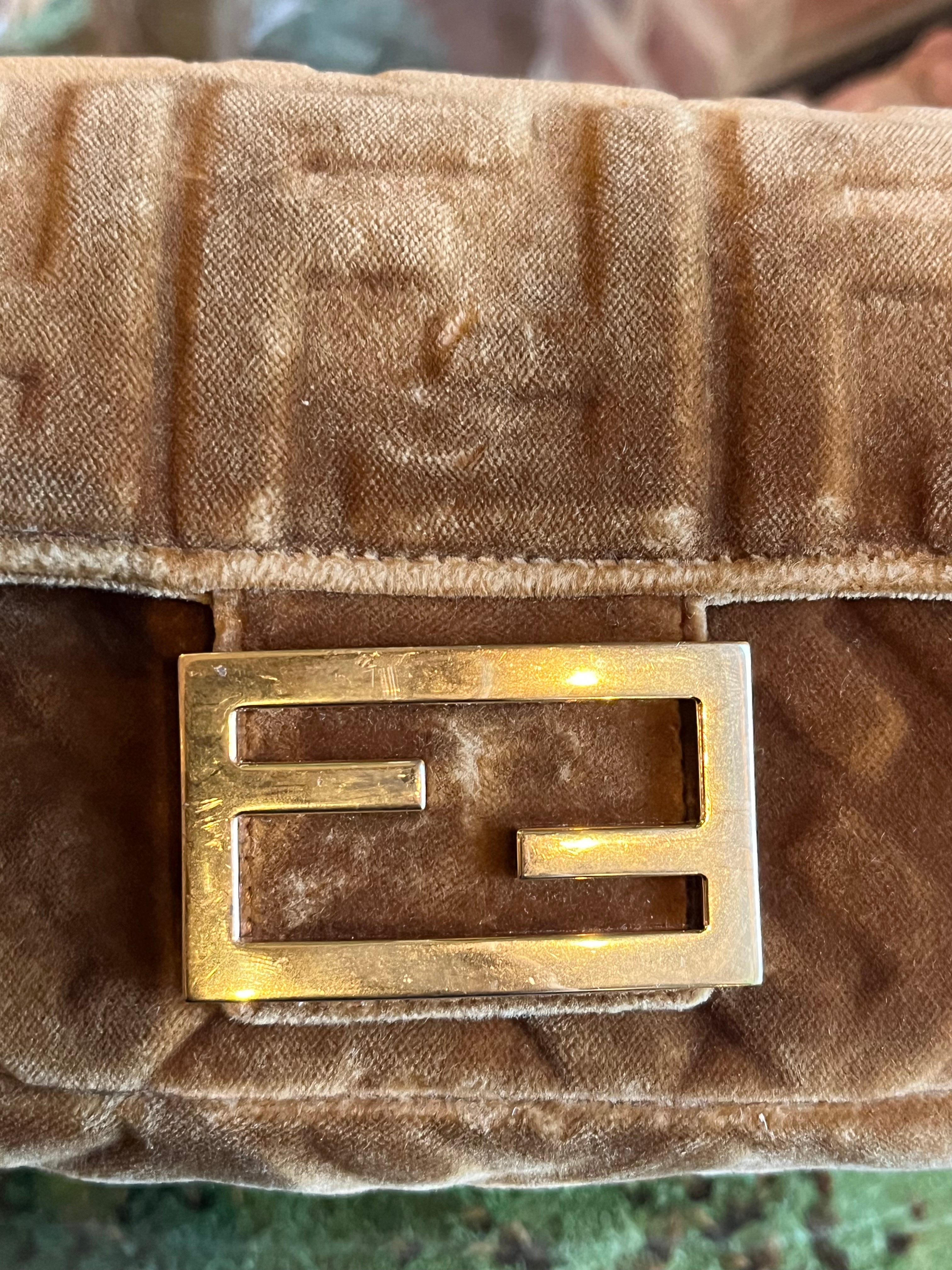 FENDI Brown Velvet Belt Bag The Purse Ladies