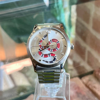GUCCI G-Timeless King Snake Quartz Stainless Steel Watch