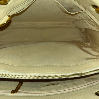 CHANEL GST Grand Shopper Beige Caviar Leather Quilted Tote