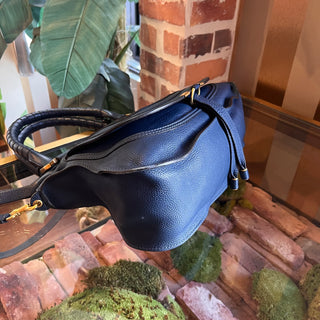 CHLOE Marcie Medium Royal Navy Calfskin Leather Shoulder Bag