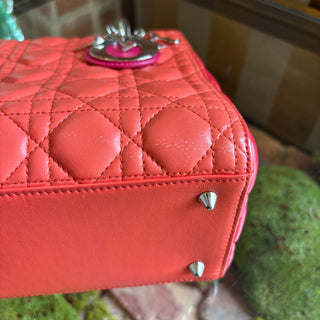 DIOR Medium Orange Cannage Lady Dior