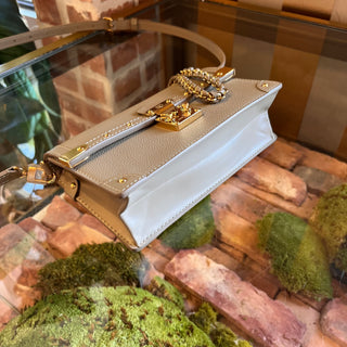 LOUIS VUITTON Trunk Chain Taupe Leather Shoulder Bag