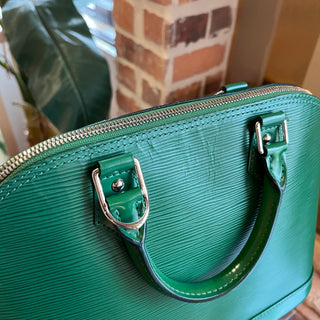 LOUIS VUITTON Alma PM Green Epi Leather Top Handle Bag