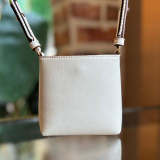 STELLA MCCARTNEY White Eco Alter Nappa Perforated Logo Micro Crossbody Bag