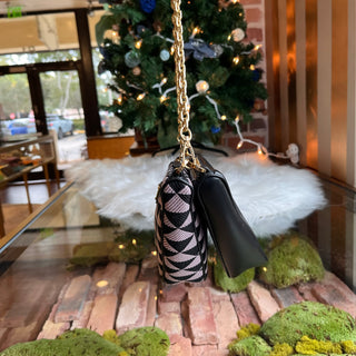 PRADA Triangle Double Symbol Mini Jacquard Leather Shoulder Bag