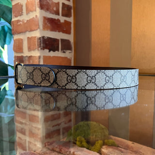GUCCI Reversible Interlocking G Web Canvas Belt SZ 80/32