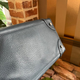 CELINE Luggage Mini Navy Blue Drummed Calfskin Leather Tote