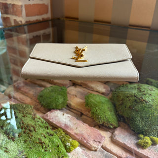 SAINT LAURENT Beige Uptown Wallet on Chain