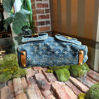 LOUIS VUITTON Baggy PM Blue Denim Monogram Shoulder Bag
