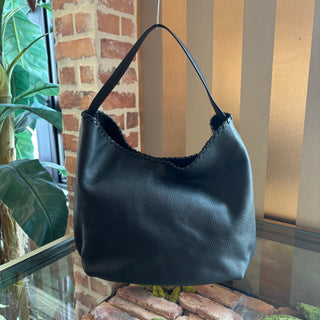 TORY BURCH Black Marion Whipstitch Hobo
