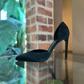 SAINT LAURENT Dorsay Black Suede Pointed Toe Pumps SZ 39 (US 9)