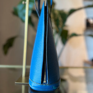 LOUIS VUITTON Lussac Shoulder Bag in Toledo Blue Epi Leather