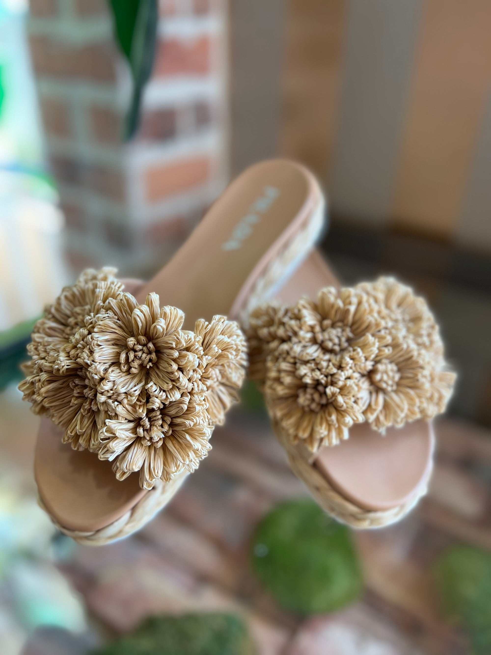Prada Raffia Flower Sandals SZ 39