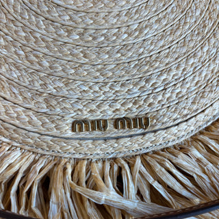 MIU MIU Raffia Half Circle Bag