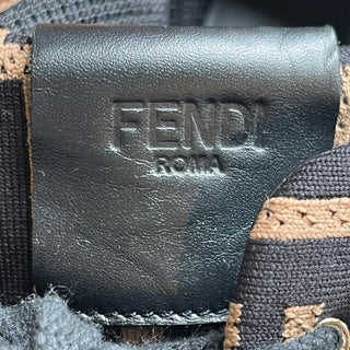 FENDI FF Print Brown/Black Mesh Sneakers SZ 9