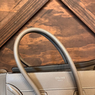 CELINE Luggage Micro Grey Drummed Calfskin Tote