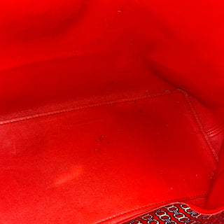 TORY BURCH Red Gemini Link Coated Canvas Tote
