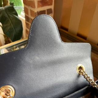 GUCCI Emily Chain Medium Blue Microguccissima Leather Shoulder Bag