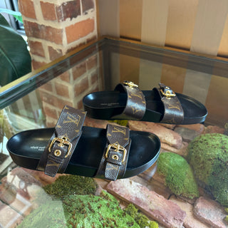 LOUIS VUITTON Bom Dia Flat Comfort Mule SZ 38