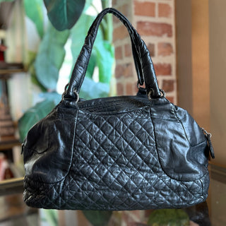 CHANEL Coco Rider Bowling Black Aged Calfskin Satchel Bag