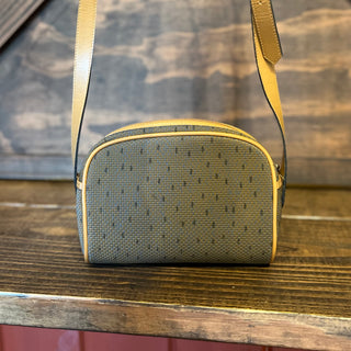 SAINT LAURENT Vintage Brown Canvas YSL Crossbody Bag