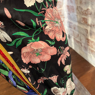 GUCCI Feline Flora Multicolor Silk Printed Blouse SZ42 Pants Set