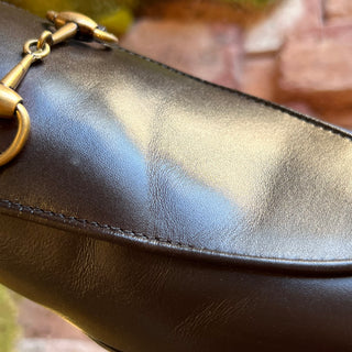 GUCCI Horsebit Brown Leather Loafers SZ 38 (US 8)