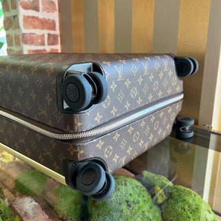 LOUIS VUITTON Horizon 55 Brown Red Monogram Canvas Rolling Luggage Coquelicot