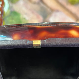 CHANEL Vintage Brown Tortoise Shell Interlocking CC Clutch Bag