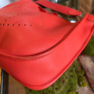 HERMES Evelyne PM III Bougainvillea Clemence Leather Crossbody Bag