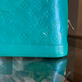 LOUIS VUITTON Monogram Vernis Alma Turquoise PM