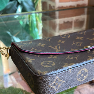 LOUIS VUITTON Felicie Pochette Brown Monogram Canvas Crossbody