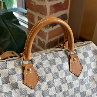 LOUIS VUITTON Speedy 30 Damier Azur Canvas Satchel