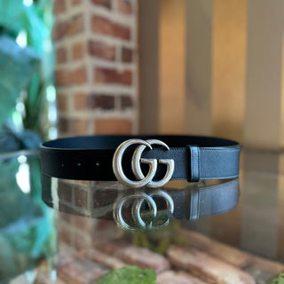 GUCCI GG Marmont Black Leather Wide Belt SZ 95/38