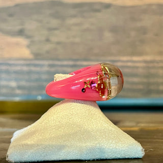 LOUIS VUITTON Rose Pop Resin Swarovski Inclusion Ring 6.5