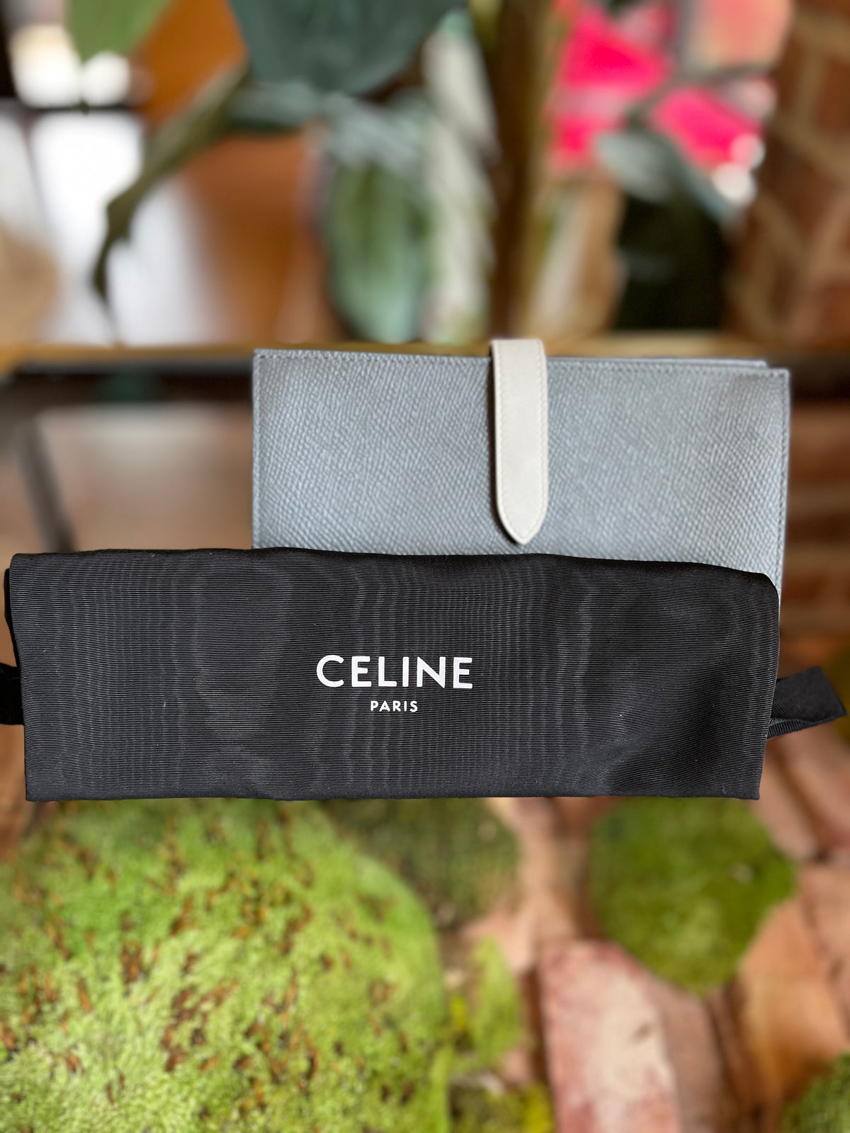 Celine Gray Large Snap Wallet