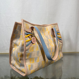 FENDI Zucchino Pastel Cipria Small Shopping Tote