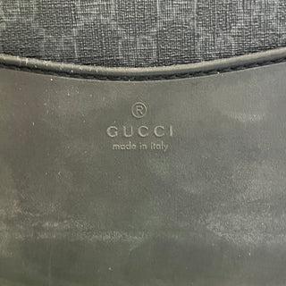 GUCCI Black GG Supreme Monogram Canvas Leather Four Wheel Suitcase