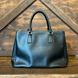 PRADA Small Black Saffiano Lux Leather Tote Bag
