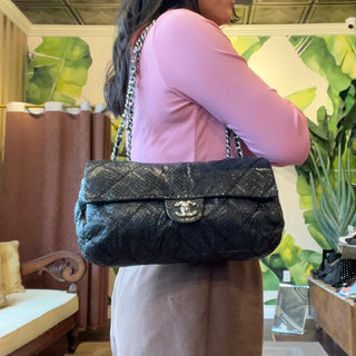 CHANEL Black Python Ultimate Stitch Flap Shoulder Bag