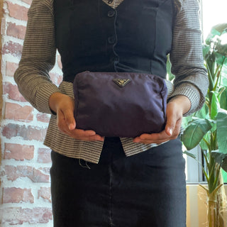 PRADA Purple Nylon Pouch Bag