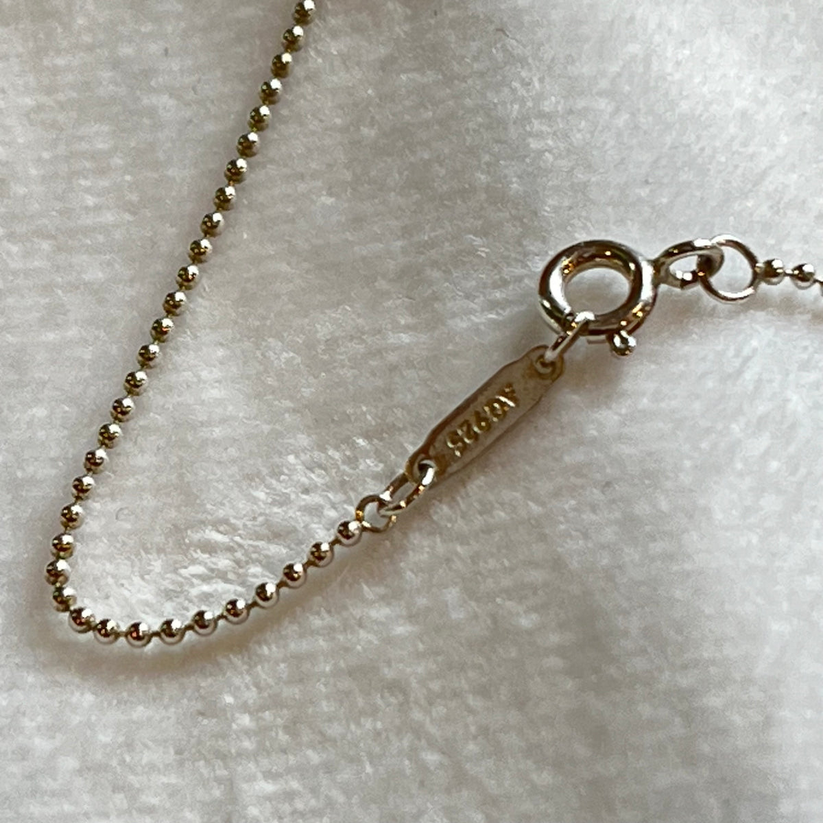 TIFFANY&amp;CO. Sterling Silver Tiffany Blue Enamel Heart Key Pendant Necklace