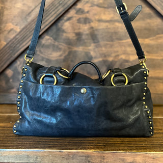 PRADA Aviator Studded Nappa Leather Top Handle Satchel Bag