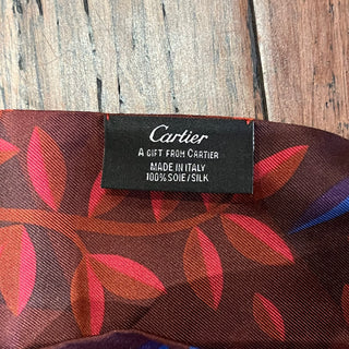 CARTIER Red Silk Twilly Scarf