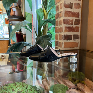GUCCI Crystal Embellished Slip On Mules SZ40.5(10.5US) DIA313