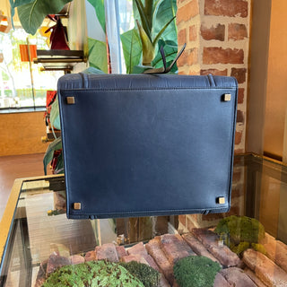 CELINE Medium Phantom Luggage Navy Blue Crocodile-Embossed Nubuck Bag