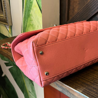 CHANEL Pink Caviar Leather Top Handle