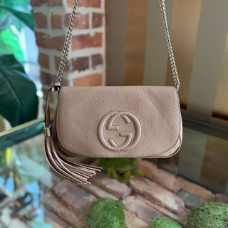 GUCCI Tan Soho Chain Crossbody Medium