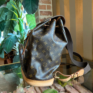 LOUIS VUITTON Montsouris GM Brown Monogram Canvas Vintage Drawstring Backpack