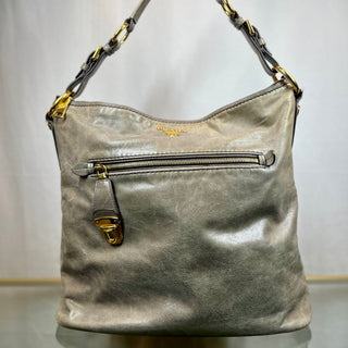 PRADA Fumo Vitello Shine Hobo Bag TS3738